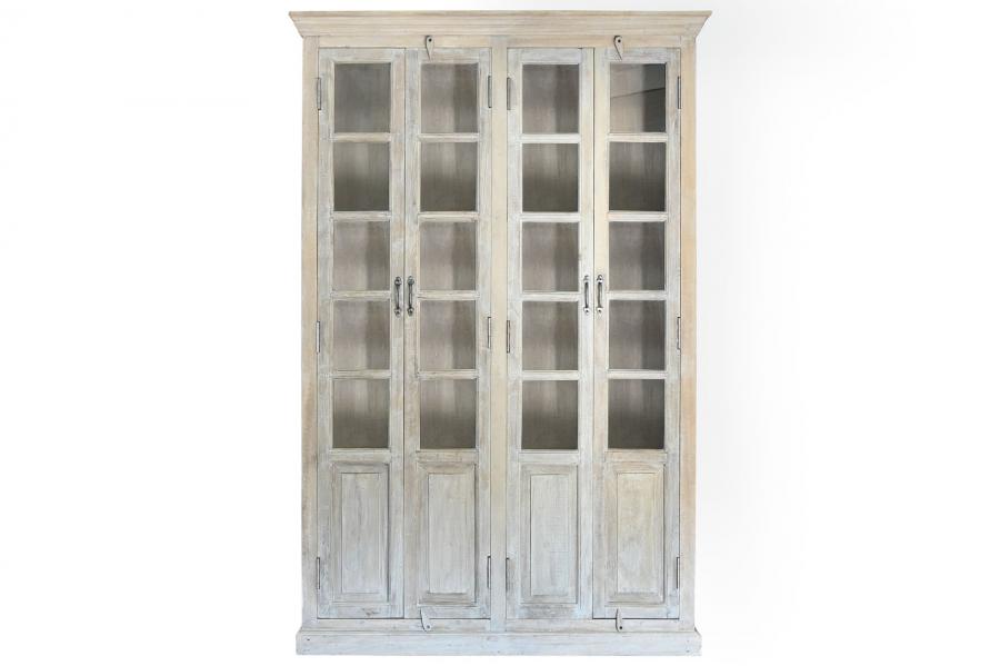 VITRINA MANGO 135X50X210 4 PUERTAS DECAPE BLANCO