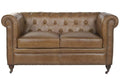 SOFA PIEL 148X80X76 2 PLAZAS CUERO ENVEJECIDO