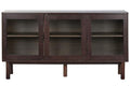 BUFFET MDF CRISTAL 140X40X75 MARRON OSCURO