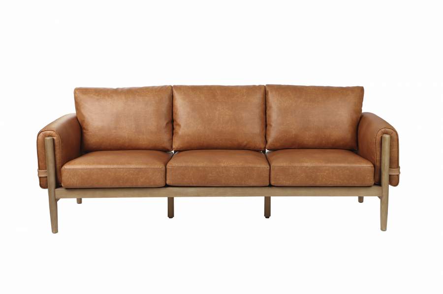 SOFA FRESNO PU 220X80X82 MARRON