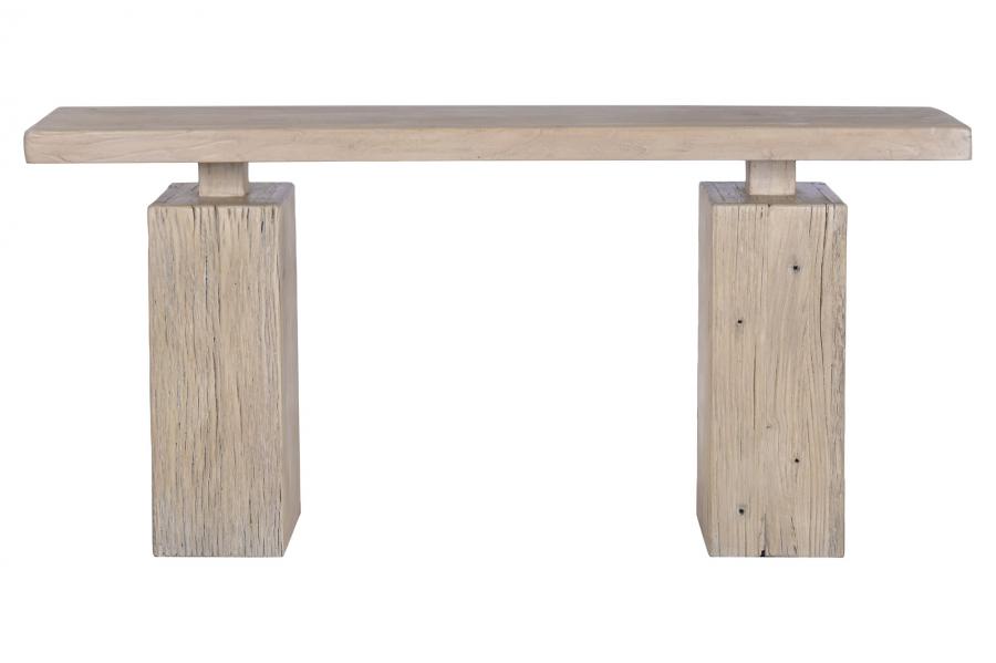 CONSOLA OLMO MACIZO 183X38X85 NATURAL
