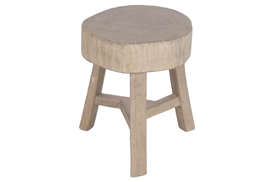 MESITA AUXILIAR OLMO MACIZO 46X46X50 NATURAL