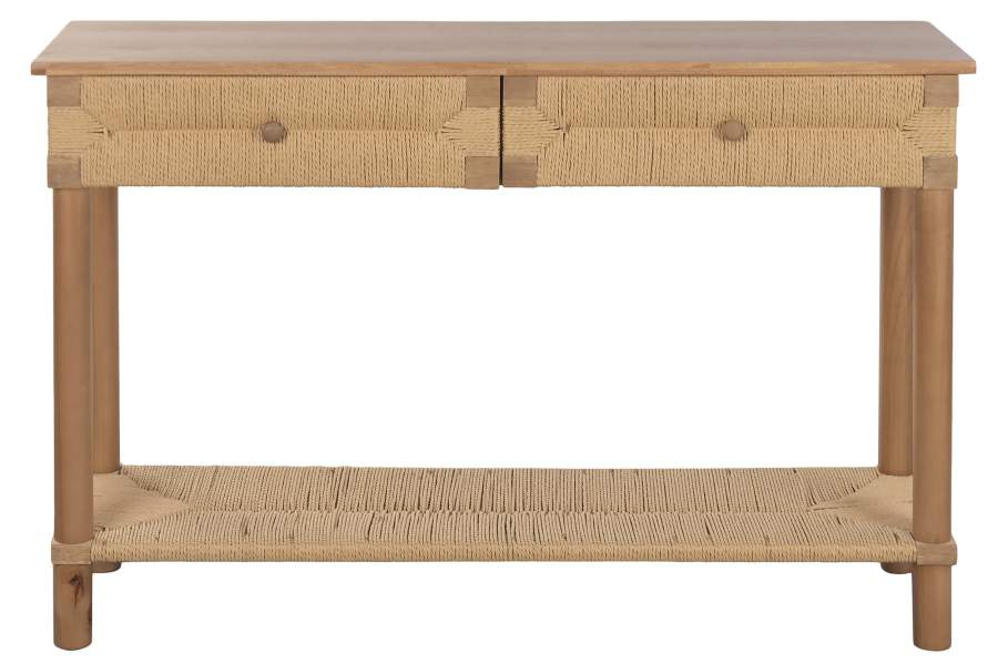 CONSOLA ABETO RATAN 120X35X81 2CAJ. NATURAL