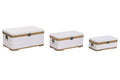 BAUL SET 3 MADERA POLIESTER 64X39,5X29 BORREGUITO