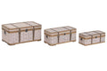 BAUL SET 3 MADERA POLIESTER 70X40X31 MULTICOLOR