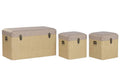 BAUL SET 3 PU MADERA 80X40X44 MARRON