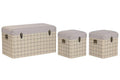 BAUL SET 3 POLIESTER MADERA 80X40X44 BEIGE