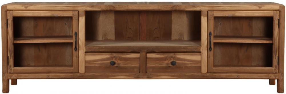 MUEBLE TV TECA RECICLADA CRISTAL 200X35X65