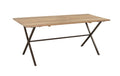 MESA COMEDOR TECA METAL 184X81X76