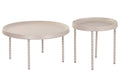 MESITA AUXILIAR SET 2 METAL 75X75X40 BOLAS CREMA