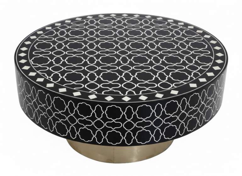 MESA CENTRO MANGO HUESO 100X100X40