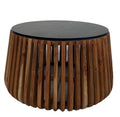 MESA CENTRO MARMOL MANGO 85X85X45 NEGRO