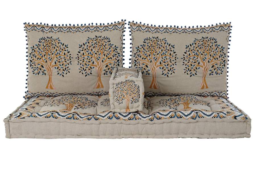 SILLON SET 4 ALGODON 145X76X1 ARBOL DESGASTADO